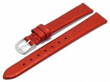 Meyhofer EASY-CLICK watch strap Washita 12mm red metallic leather grained (width of buckle 10 mm)