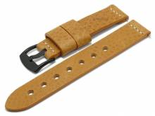 Meyhofer EASY-CLICK Uhrenarmband Wildwood 18mm hellbraun Leder Antik-Look helle Naht (Schließenanstoß 18 mm)
