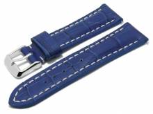 Meyhofer EASY-CLICK watch strap XS Catania 24mm blue leather alligator grain light stitching (width of buckle 20 mm)