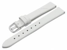 Meyhofer EASY-CLICK watch strap Natal 12mm white leather smooth without stitching (width of buckle 10 mm)