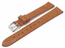 Meyhofer EASY-CLICK watch strap Santos 12mm light brown leather croco grain stitched (width of buckle 10 mm)
