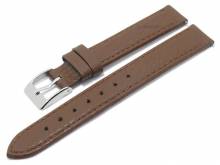 Meyhofer EASY-CLICK watch strap Trinidad 14mm dark brown leather grained matt stitched (width of buckle 14 mm)