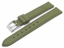 Meyhofer EASY-CLICK watch strap Trinidad 14mm olive leather grained matt stitched (width of buckle 14 mm)