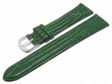 Meyhofer EASY-CLICK watch strap XL Rosario 16mm green leather teju grain stitched (width of buckle 16 mm)