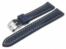 Meyhofer EASY-CLICK watch strap Frisco 24mm dark blue leather light stitching (width of buckle 20 mm)