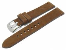 Meyhofer EASY-CLICK Uhrenarmband Seattle 18mm dunkelbraun Leder velourartig abgenäht (Schließenanstoß 18 mm)