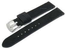 Meyhofer EASY-CLICK Uhrenarmband Seattle 18mm schwarz Leder velourartig abgenäht (Schließenanstoß 18 mm)