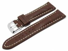 Meyhofer EASY-CLICK watch strap Lanus 24mm dark brown leather alligator grain light stitching (width of buckle 20 mm)