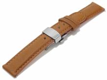 Meyhofer EASY-CLICK Uhrenarmband Salary 23mm hellbraun Leder Unterseite vegetabil mit Faltschließe (Schließe 20 mm)