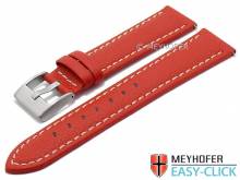Meyhofer EASY-CLICK Uhrenarmband Warnick 18mm rot Lorica helle Naht (Schließenanstoß 16 mm)