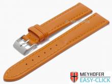 Meyhofer EASY-CLICK watch strap Brandon 18mm orange leather smooth stitched (width of buckle 16 mm)