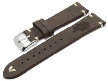 Meyhofer EASY-CLICK watch strap Portland - Motif Cactus 22mm dark brown leather l. stitching (width of buckle 20 mm)