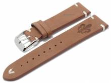 Meyhofer EASY-CLICK watch strap Portland - Motif Lilie 22mm light brown leather l. stitching (width of buckle 20 mm)