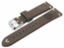 Meyhofer EASY-CLICK watch strap Portland - Motif Mountain 22mm dark brown leather l. stitching (width of buckle 20 mm)