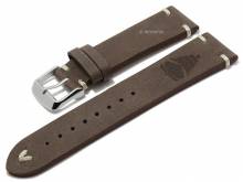 Meyhofer EASY-CLICK watch strap Portland - Motif Sailing Boat 22mm dark brown leather (width of buckle 20 mm)