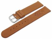 Meyhofer EASY-CLICK watch strap Zermatt - Motif Army 22mm light brown goat leather grained (width of buckle 22 mm)