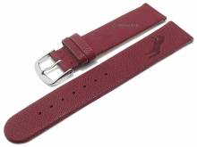 Meyhofer EASY-CLICK watch strap Zermatt - Motif Jumping Horse 20mm bordeaux goat leather grain (width of buckle 20 mm)