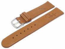 Meyhofer EASY-CLICK watch strap Zermatt - Motif Cross with Heart 20mm light brown goat leather (width of buckle 20 mm)