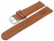 Meyhofer EASY-CLICK watch strap Zermatt - Motif Lion-King 20mm light brown goat leather grain (width of buckle 20 mm)