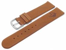 Meyhofer EASY-CLICK watch strap Zermatt - Motif Wolf 22mm light brown goat leather grained (width of buckle 22 mm)