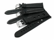 Schnellwechsel-Uhrenarmbänder 3er-Set SPORTIVE TRIO 18mm schwarz Leder sportiver Look Meyhofer EASY-CLICK