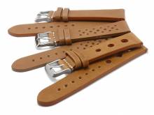 Schnellwechsel-Uhrenarmbänder 3er-Set OUTDOOR TRIO 18mm hellbraun Leder robust Meyhofer EASY-CLICK