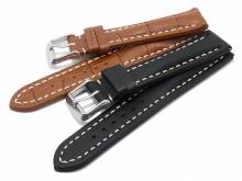 EASY-CHANGE watch strap set 2pcs CASUAL DUO MIX 24mm light brown/black leather by MEYHOFER EASY-CLICK