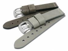 EASY-CHANGE watch strap set 2pcs REDWOOD DUO 24mm anthracite/grey leather by MEYHOFER EASY-CLICK
