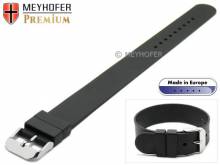 Uhrenarmband Athen 18mm schwarz Kautschuk Durchzugsband von MEYHOFER (Schließenanstoß 18 mm)