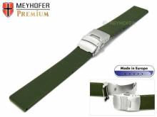 Watch band Kiel 18mm green caoutchouc by MEYHOFER (width of buckle 18 mm)