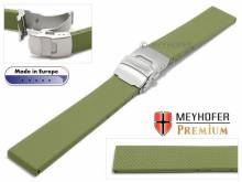 Watch band Kiel 18mm olive caoutchouc by MEYHOFER (width of buckle 18 mm)