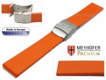 Watch strap Rendsburg 18mm titanium clasp orange caoutchouc by MEYHOFER (width of buckle 18 mm)