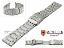 Watch strap Brantford 26mm stainless steel massiv look partly polished by MEYHOFER
