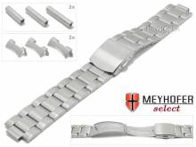 Watch strap Alliston 18-20-22mm stainless steel brushed with curved ends by MEYHOFER
