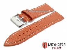 Watch strap Anadia 20mm orange shrunken leather grained matt by MEYHOFER (width of buckle 16 mm)