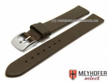 Watch strap XL Cartaxo 14mm dark brown calf nappa leather smooth MEYHOFER (width of buckle 12 mm)