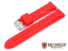 MEYHOFER Basic watch strap Peoria 18mm red silicone smooth matt (width of buckle 16 mm)