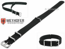 Watch strap Kearney 14mm black textile/synthetic one-piece strap in NATO style by MEYHOFER
