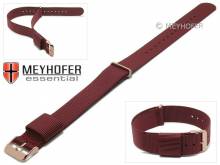 Uhrenarmband Hartford 20mm weinrot Textil/Synthetik Durchzugsband im NATO-Style rosgoldfarbene Schließe von MEYHOFER