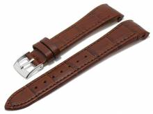 Watch strap Kriens 20mm brown leather alligator grain for Rolex by MEYHOFER (width of buckle 16 mm)