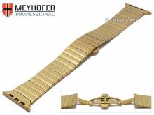 Watch strap Westmont 42mm golden stainless steel for APPLE Smartwatches by MEYHOFER