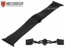 Watch strap Westmont 42mm black stainless steel for APPLE Smartwatches by MEYHOFER