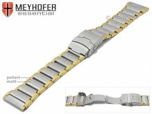 Watch strap Polson 26mm dual tone stainless steel solid look folded partly polished by MEYHOFER
