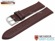 Uhrenarmband Meyhofer EASY-CLICK Bonn 18mm bordeaux Leder  abgenäht (Schließenanstoß 18 mm)