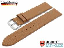 Watch strap Meyhofer EASY-CLICK Furth 20mm brown leather grained (width of buckle 20 mm)