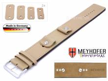 HANDMADE IN GERMANY: Uhrenarmband Arnbruck 14-16-18-20mm Wechselanstoß beige Leder glatt Unterlagenband von Meyhofer