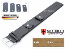 HANDMADE IN GERMANY: Uhrenarmband Arnbruck 14-16-18-20mm Wechselanstoß d.grau Leder glatt Unterlagenband von Meyhofer