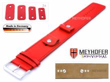HANDMADE IN GERMANY: Uhrenarmband Arnbruck 14-16-18-20mm Wechselanstoß rot Leder glatt Unterlagenband von Meyhofer