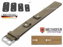 HANDMADE IN GERMANY: Unterlagenband Edlingen 14-16-18-20mm Wechselanst. beige Leder velourartig helle Naht MEYHOFER