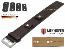 Uhrenarmband Leinburg 14-16-18-20mm Wechselanstoß dunkelbraun Leder Alligator-Prägung Unterlagenband von MEYHOFER
